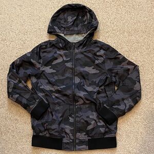 Old Navy Kid’s Black and Gray Camouflage Jacket